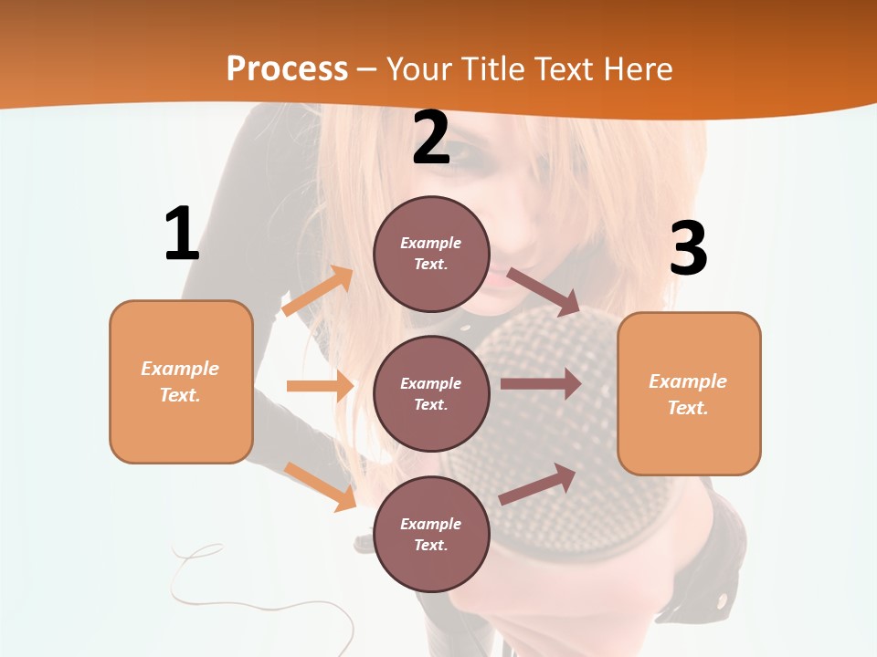 A Woman Holding A Microphone In Her Hand PowerPoint Template