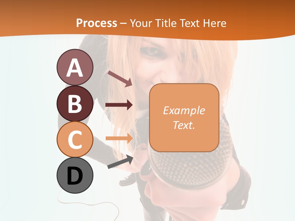 A Woman Holding A Microphone In Her Hand PowerPoint Template