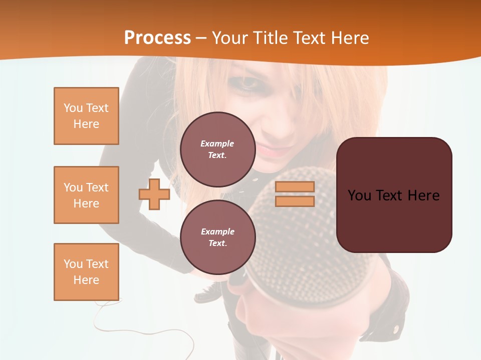 A Woman Holding A Microphone In Her Hand PowerPoint Template