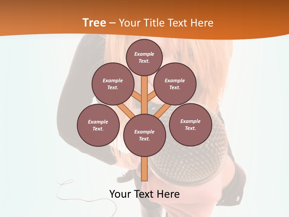 A Woman Holding A Microphone In Her Hand PowerPoint Template