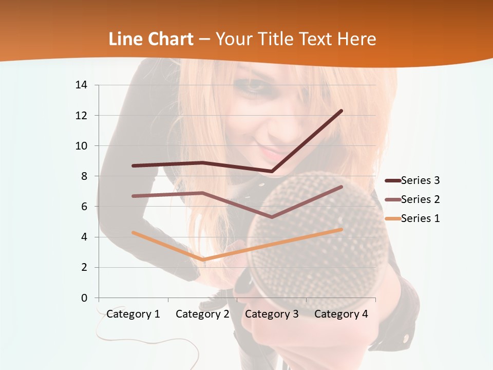 A Woman Holding A Microphone In Her Hand PowerPoint Template