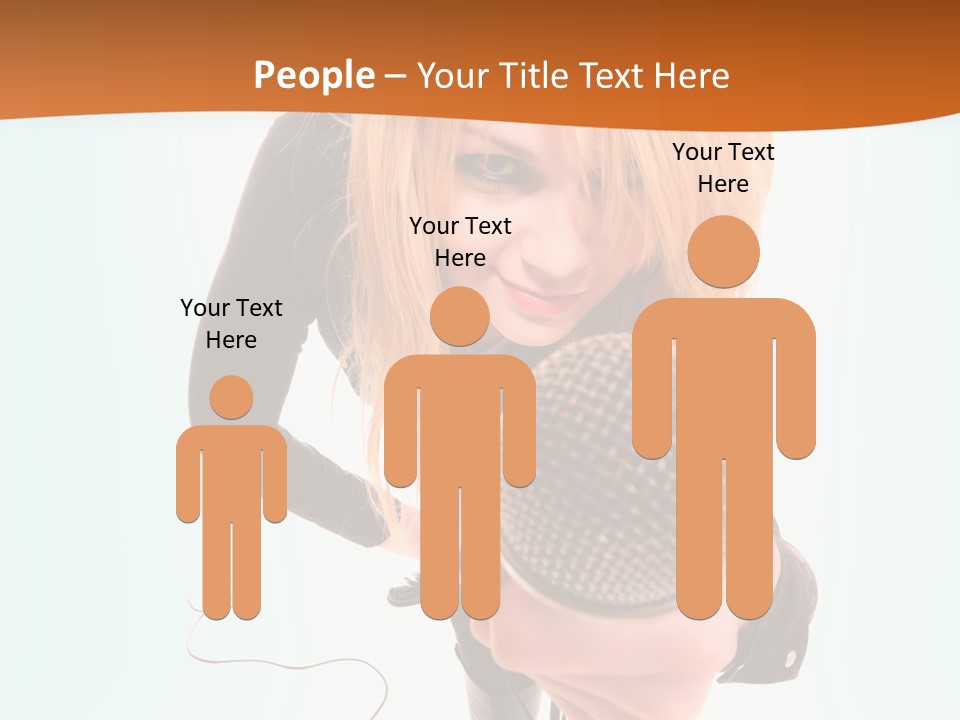 A Woman Holding A Microphone In Her Hand PowerPoint Template
