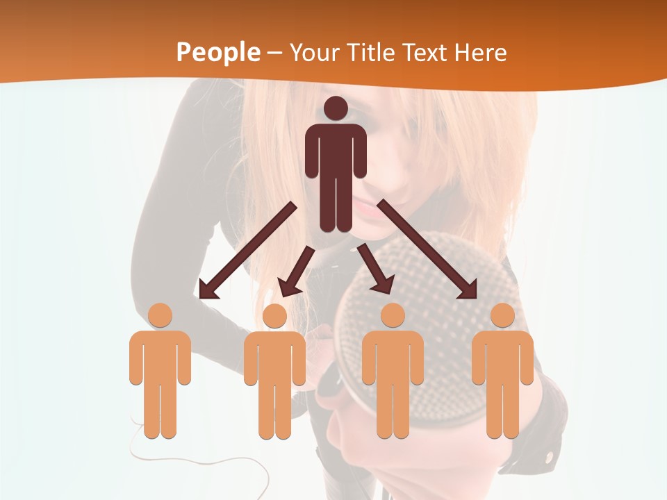 A Woman Holding A Microphone In Her Hand PowerPoint Template