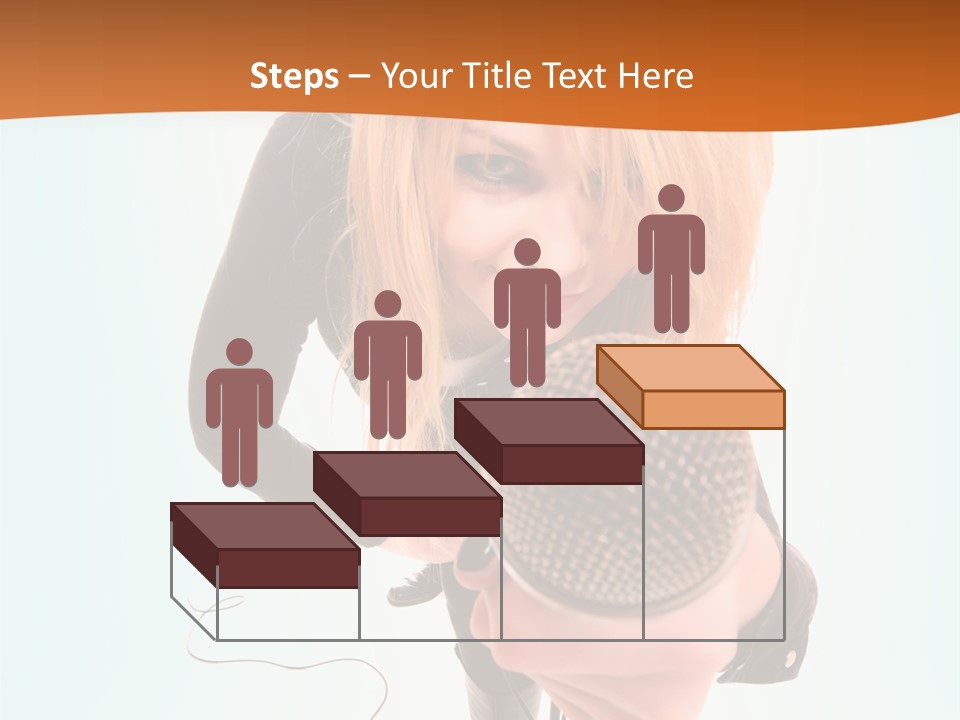 A Woman Holding A Microphone In Her Hand PowerPoint Template