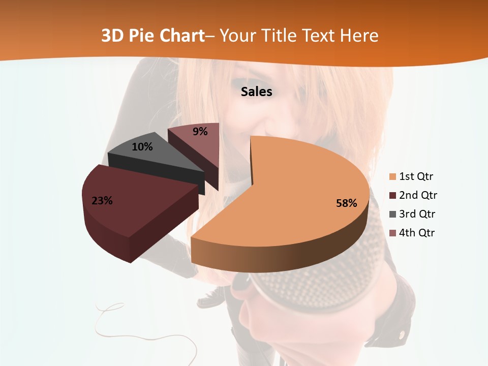 A Woman Holding A Microphone In Her Hand PowerPoint Template