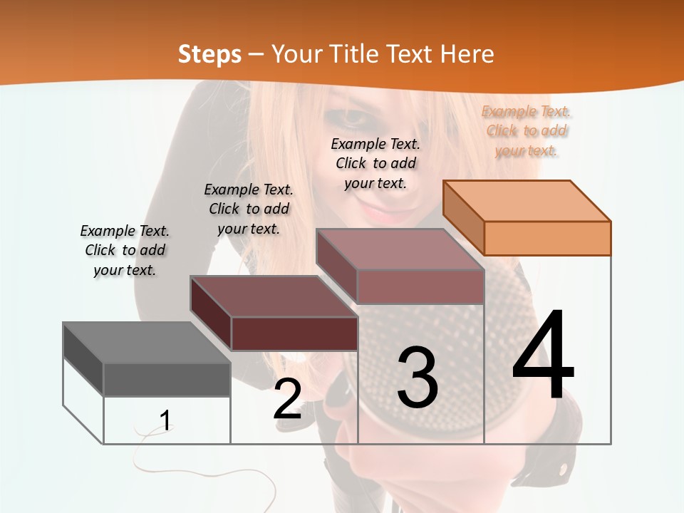 A Woman Holding A Microphone In Her Hand PowerPoint Template