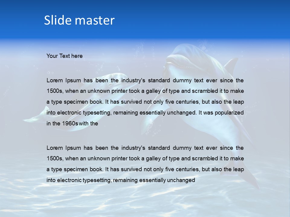 Couple Aqua Animal PowerPoint Template