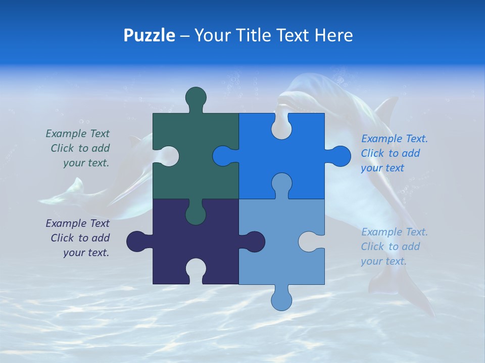 Couple Aqua Animal PowerPoint Template