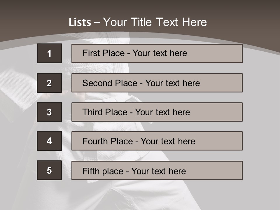Single One Martial PowerPoint Template