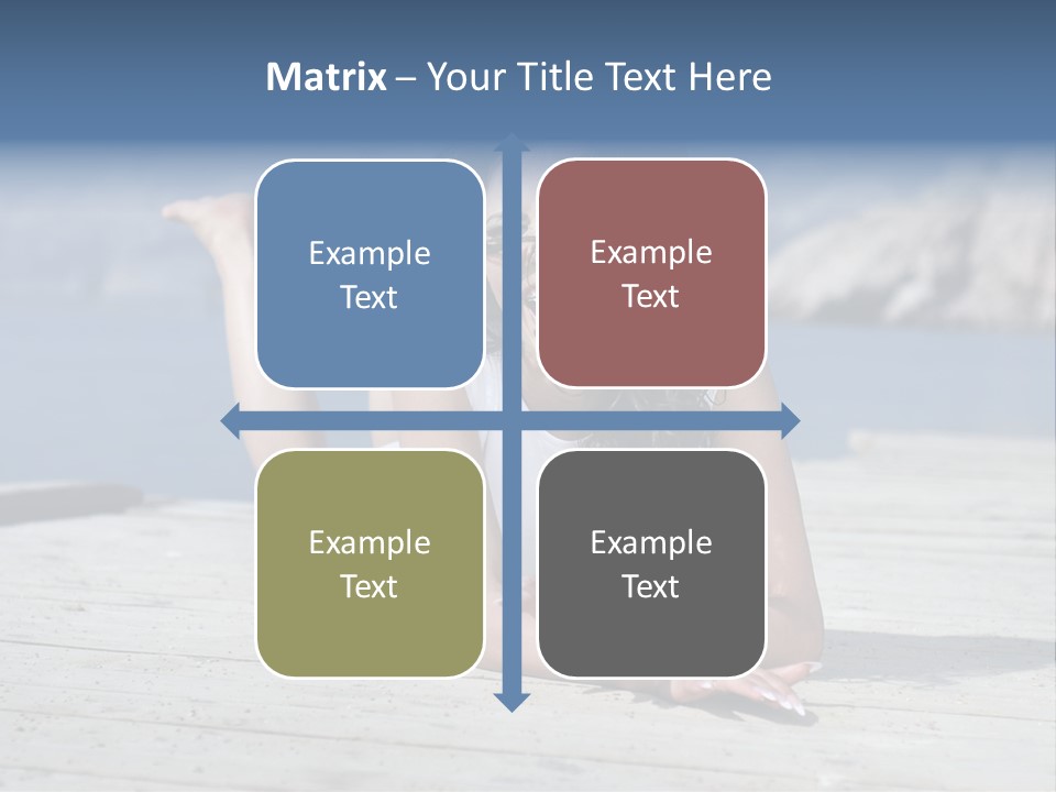 A Woman Laying On A Dock With Her Arms Outstretched PowerPoint Template