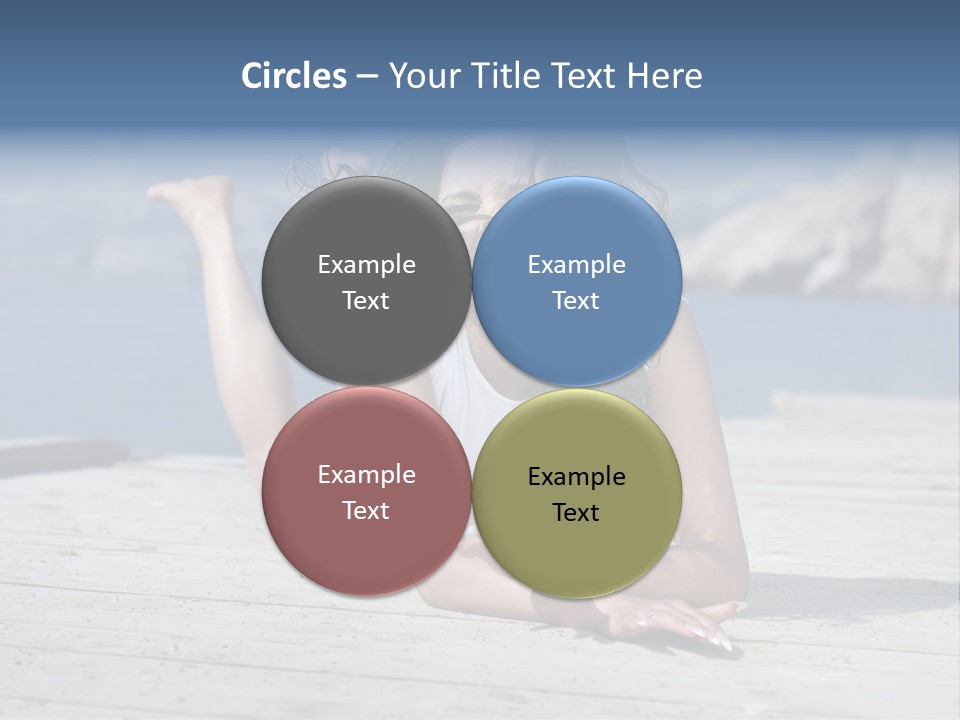 A Woman Laying On A Dock With Her Arms Outstretched PowerPoint Template