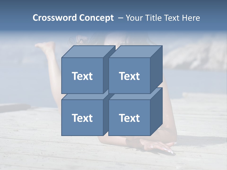 A Woman Laying On A Dock With Her Arms Outstretched PowerPoint Template