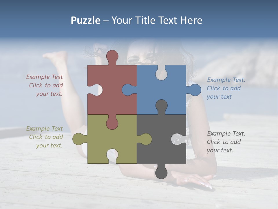 A Woman Laying On A Dock With Her Arms Outstretched PowerPoint Template