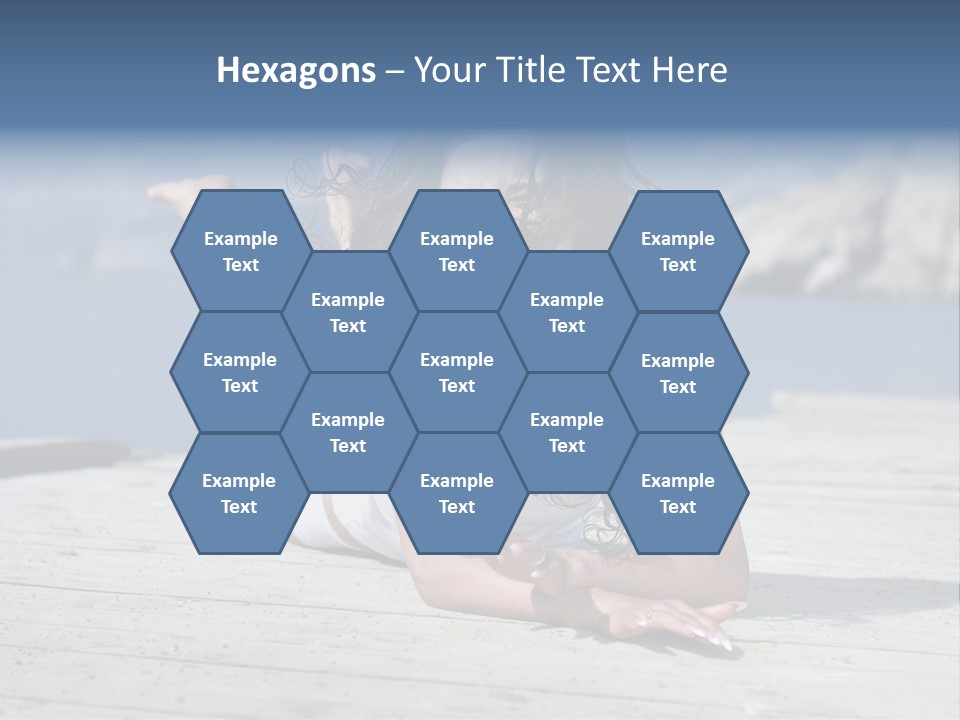 A Woman Laying On A Dock With Her Arms Outstretched PowerPoint Template