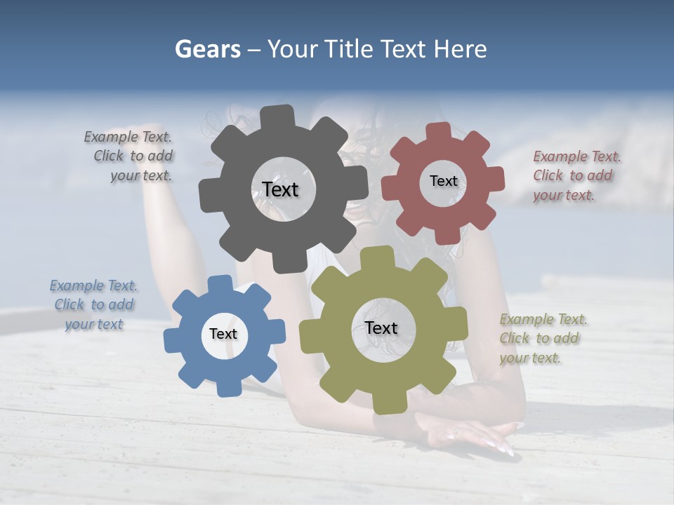 A Woman Laying On A Dock With Her Arms Outstretched PowerPoint Template