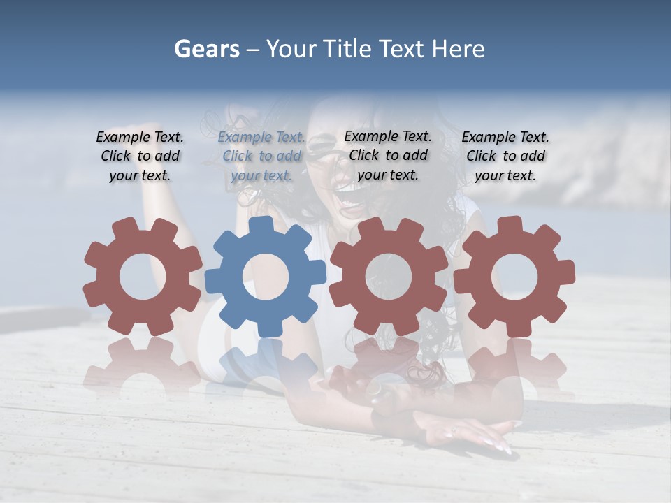 A Woman Laying On A Dock With Her Arms Outstretched PowerPoint Template