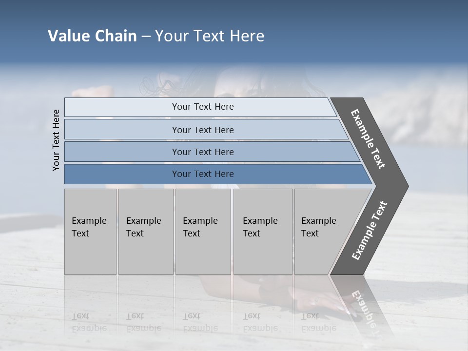 A Woman Laying On A Dock With Her Arms Outstretched PowerPoint Template