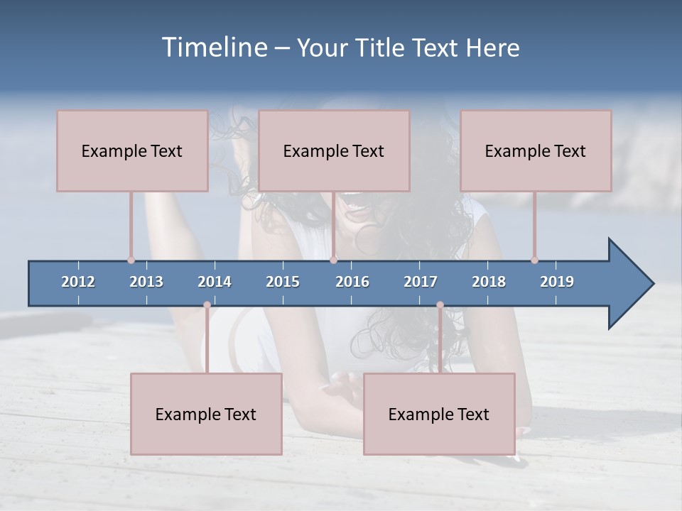 A Woman Laying On A Dock With Her Arms Outstretched PowerPoint Template