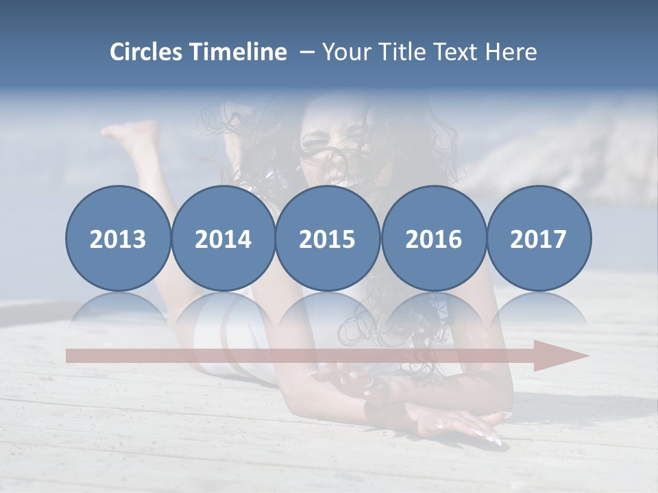 A Woman Laying On A Dock With Her Arms Outstretched PowerPoint Template