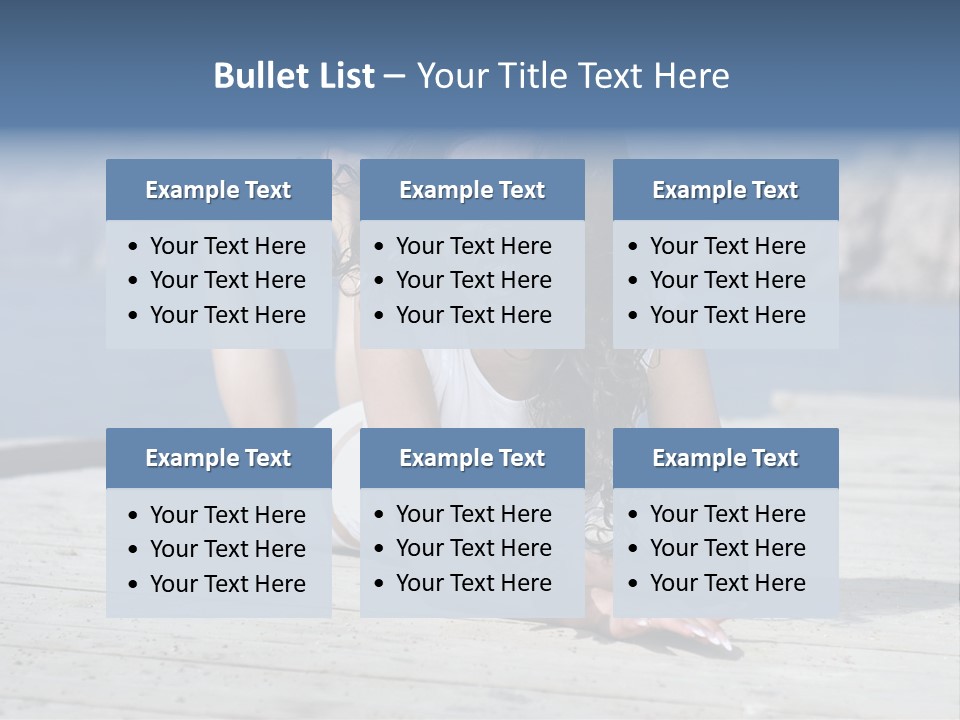 A Woman Laying On A Dock With Her Arms Outstretched PowerPoint Template