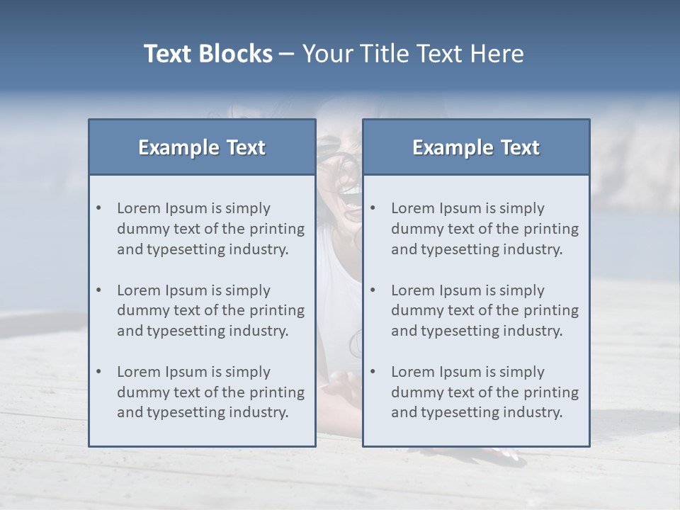 A Woman Laying On A Dock With Her Arms Outstretched PowerPoint Template
