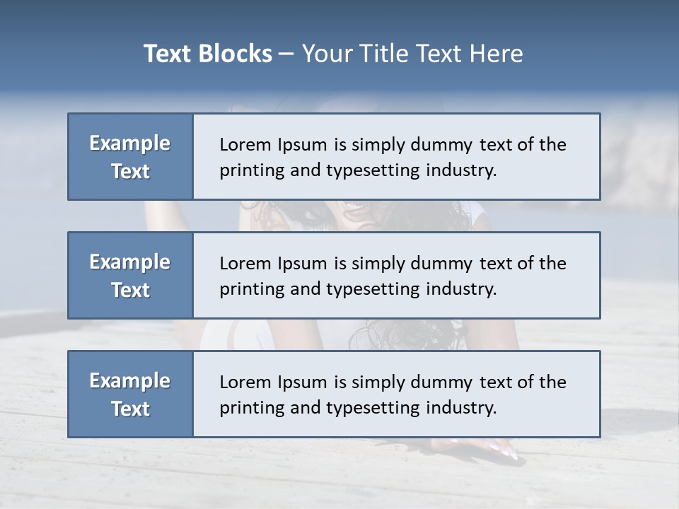 A Woman Laying On A Dock With Her Arms Outstretched PowerPoint Template