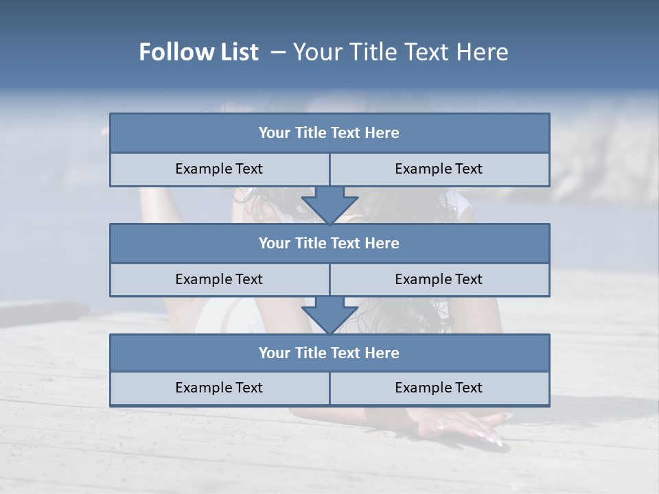 A Woman Laying On A Dock With Her Arms Outstretched PowerPoint Template