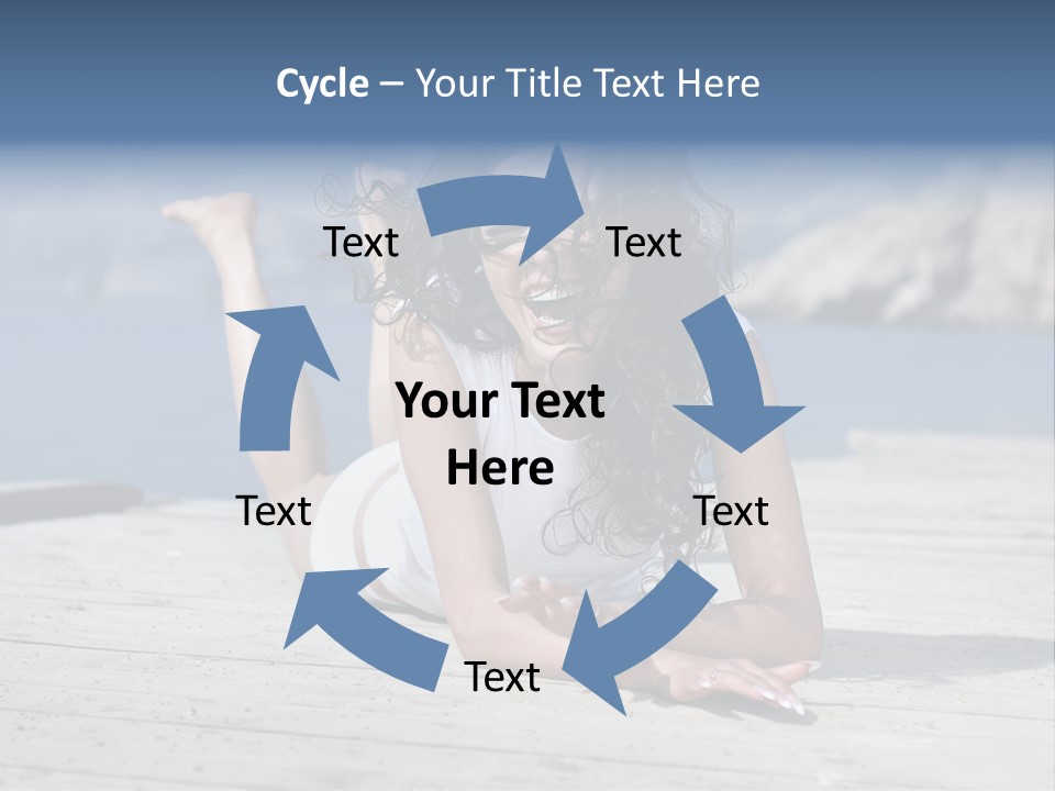 A Woman Laying On A Dock With Her Arms Outstretched PowerPoint Template