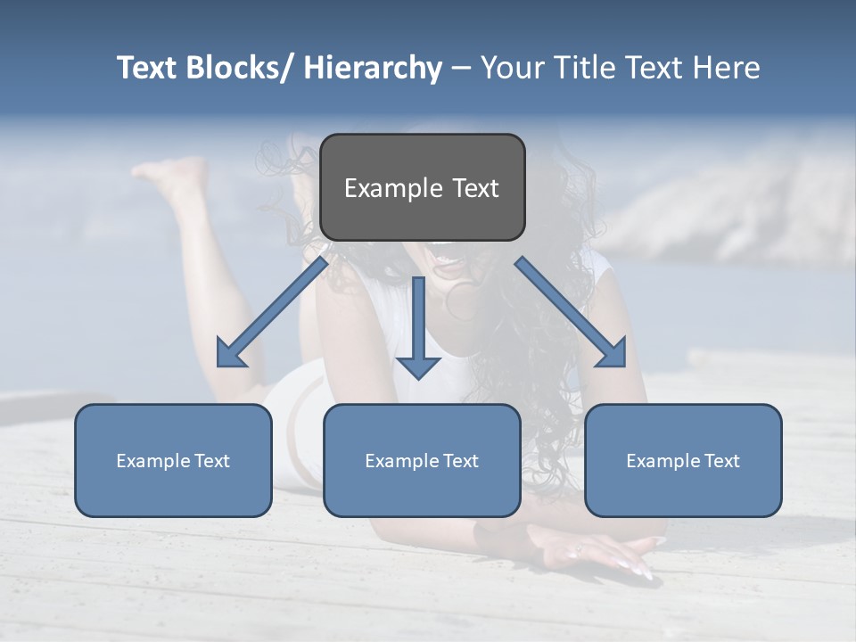 A Woman Laying On A Dock With Her Arms Outstretched PowerPoint Template