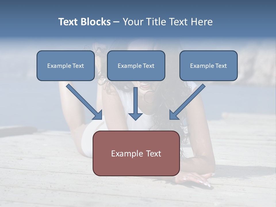 A Woman Laying On A Dock With Her Arms Outstretched PowerPoint Template