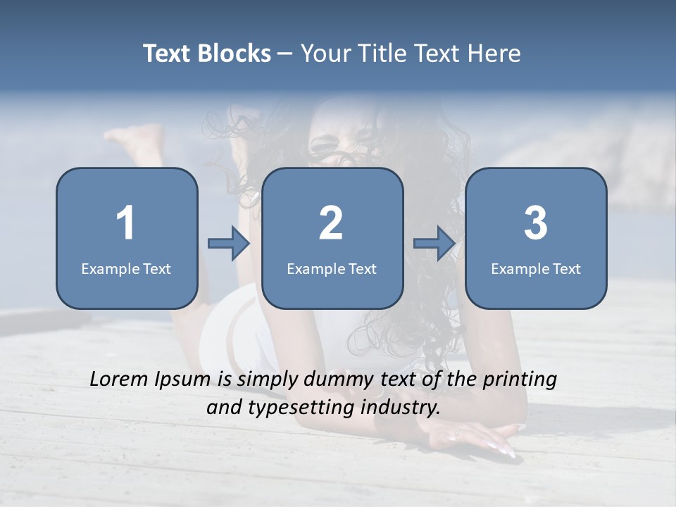 A Woman Laying On A Dock With Her Arms Outstretched PowerPoint Template