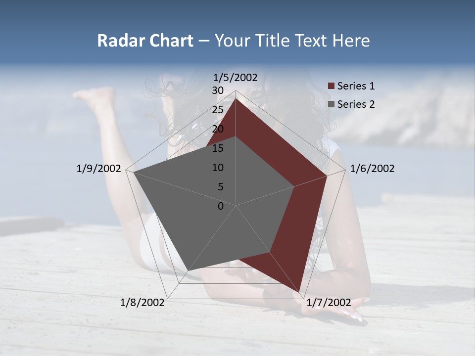 A Woman Laying On A Dock With Her Arms Outstretched PowerPoint Template