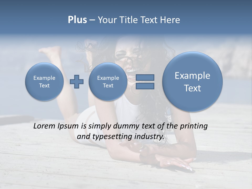 A Woman Laying On A Dock With Her Arms Outstretched PowerPoint Template