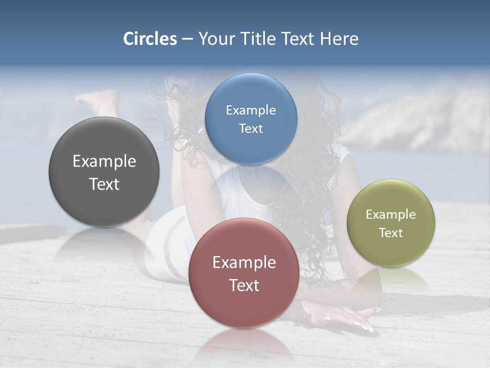 A Woman Laying On A Dock With Her Arms Outstretched PowerPoint Template