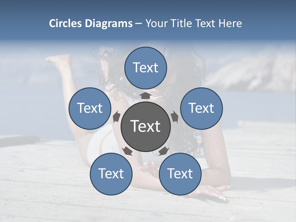 A Woman Laying On A Dock With Her Arms Outstretched PowerPoint Template