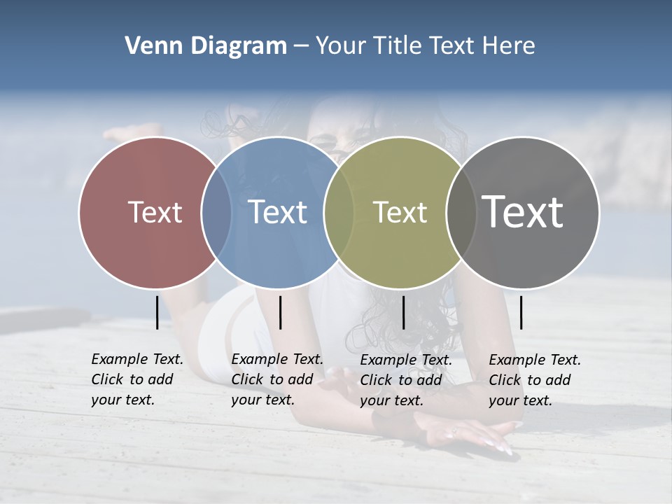 A Woman Laying On A Dock With Her Arms Outstretched PowerPoint Template