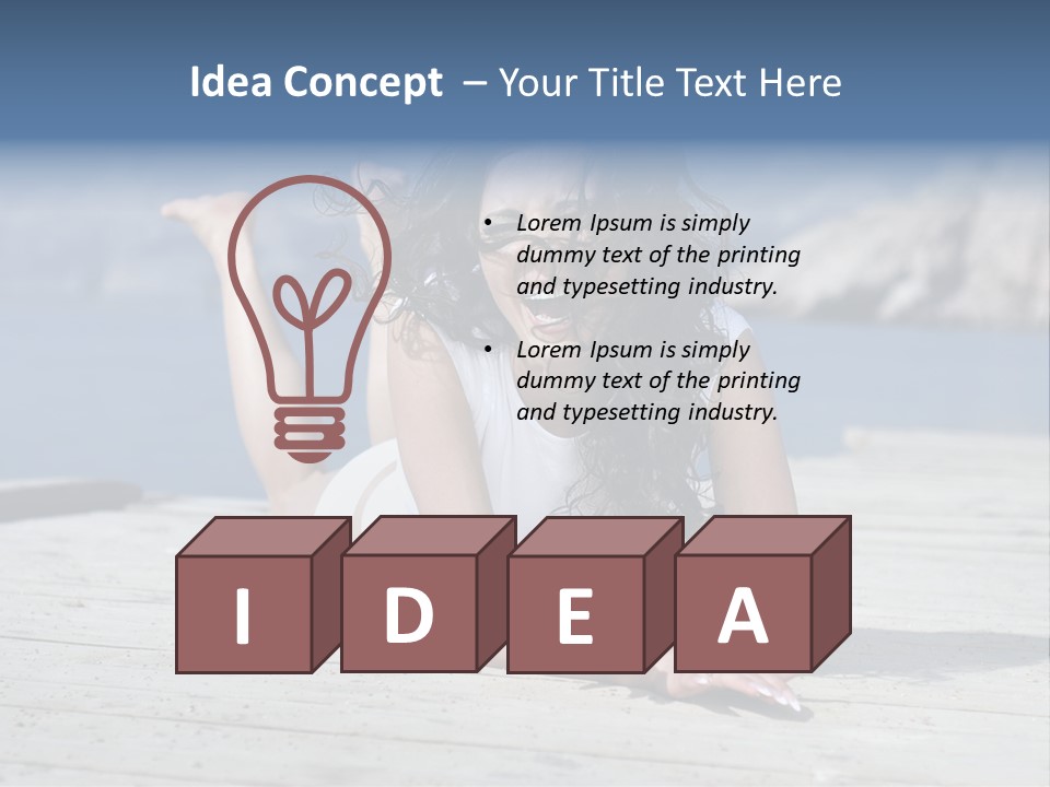 A Woman Laying On A Dock With Her Arms Outstretched PowerPoint Template