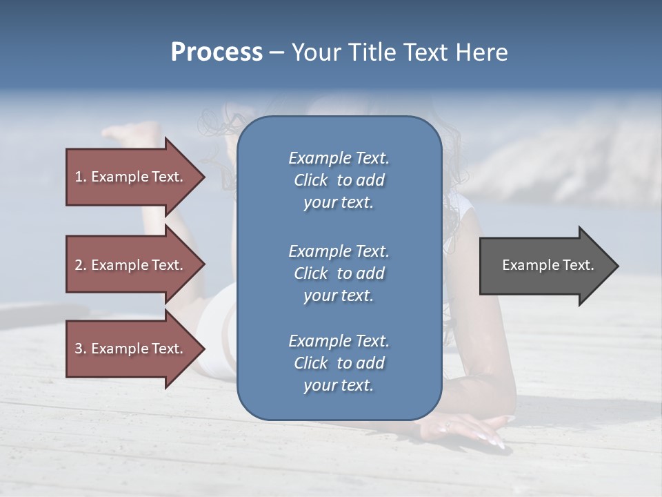 A Woman Laying On A Dock With Her Arms Outstretched PowerPoint Template