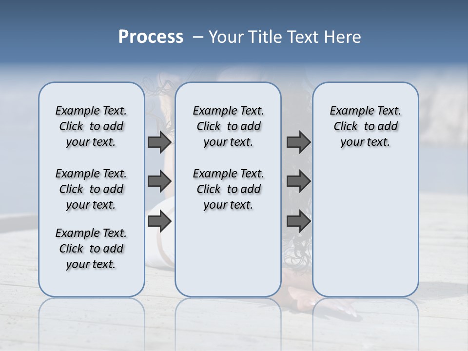 A Woman Laying On A Dock With Her Arms Outstretched PowerPoint Template