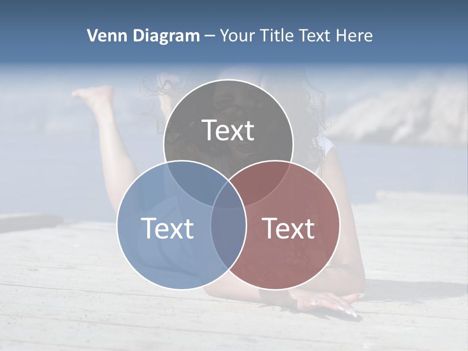 A Woman Laying On A Dock With Her Arms Outstretched PowerPoint Template