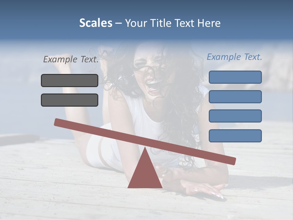 A Woman Laying On A Dock With Her Arms Outstretched PowerPoint Template