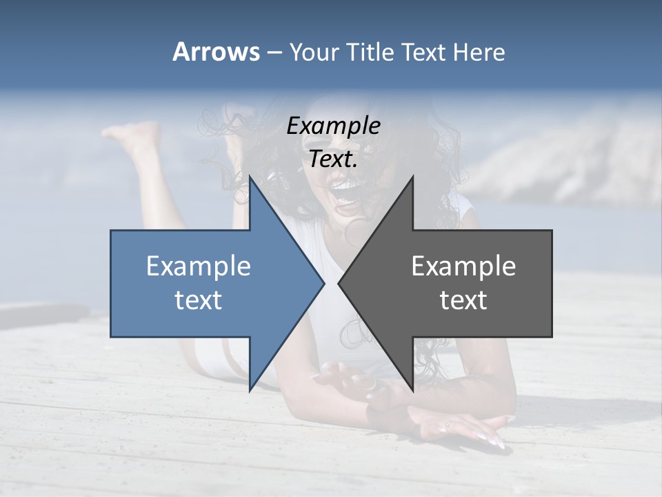 A Woman Laying On A Dock With Her Arms Outstretched PowerPoint Template