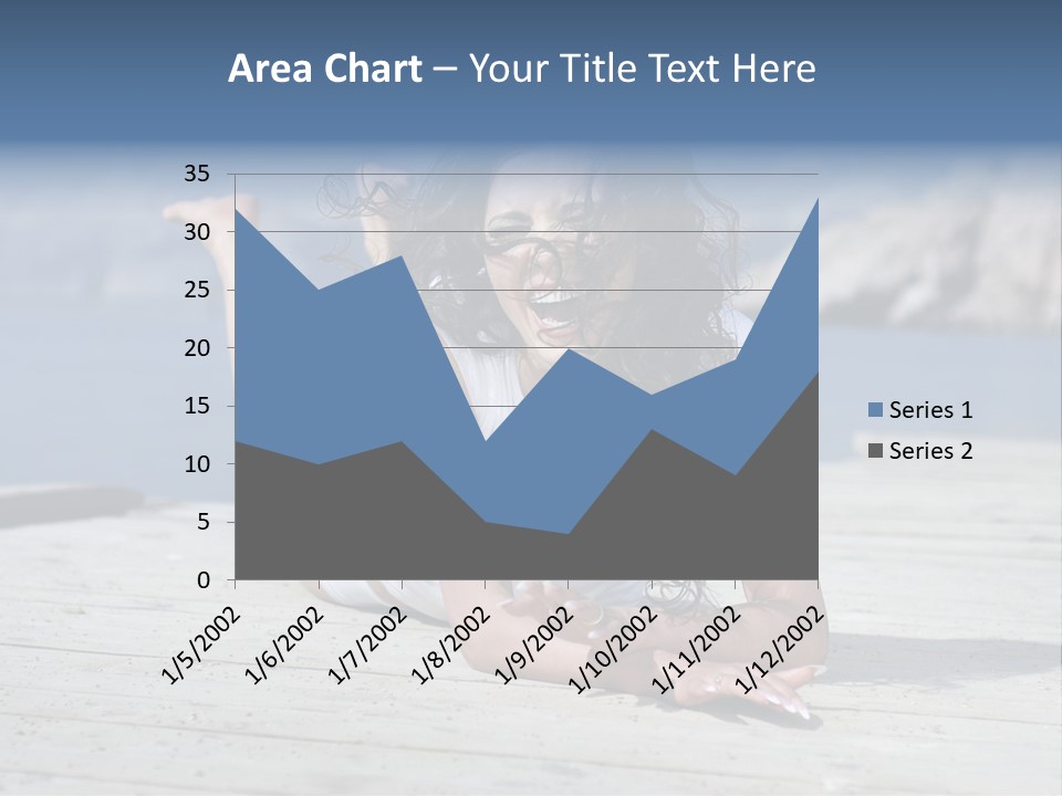 A Woman Laying On A Dock With Her Arms Outstretched PowerPoint Template