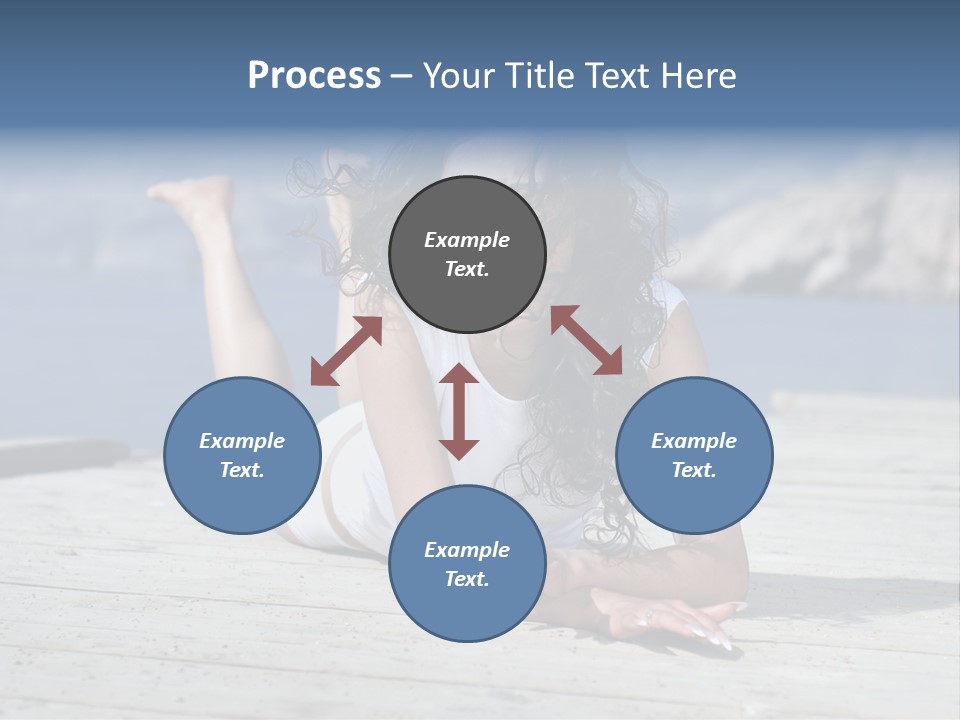 A Woman Laying On A Dock With Her Arms Outstretched PowerPoint Template