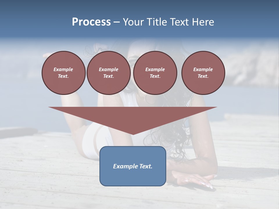 A Woman Laying On A Dock With Her Arms Outstretched PowerPoint Template