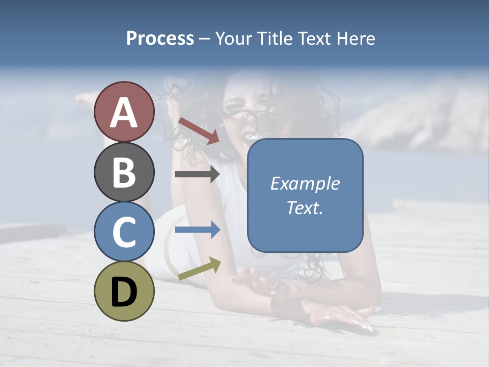 A Woman Laying On A Dock With Her Arms Outstretched PowerPoint Template