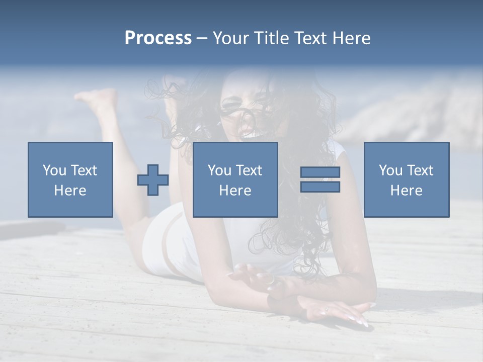 A Woman Laying On A Dock With Her Arms Outstretched PowerPoint Template