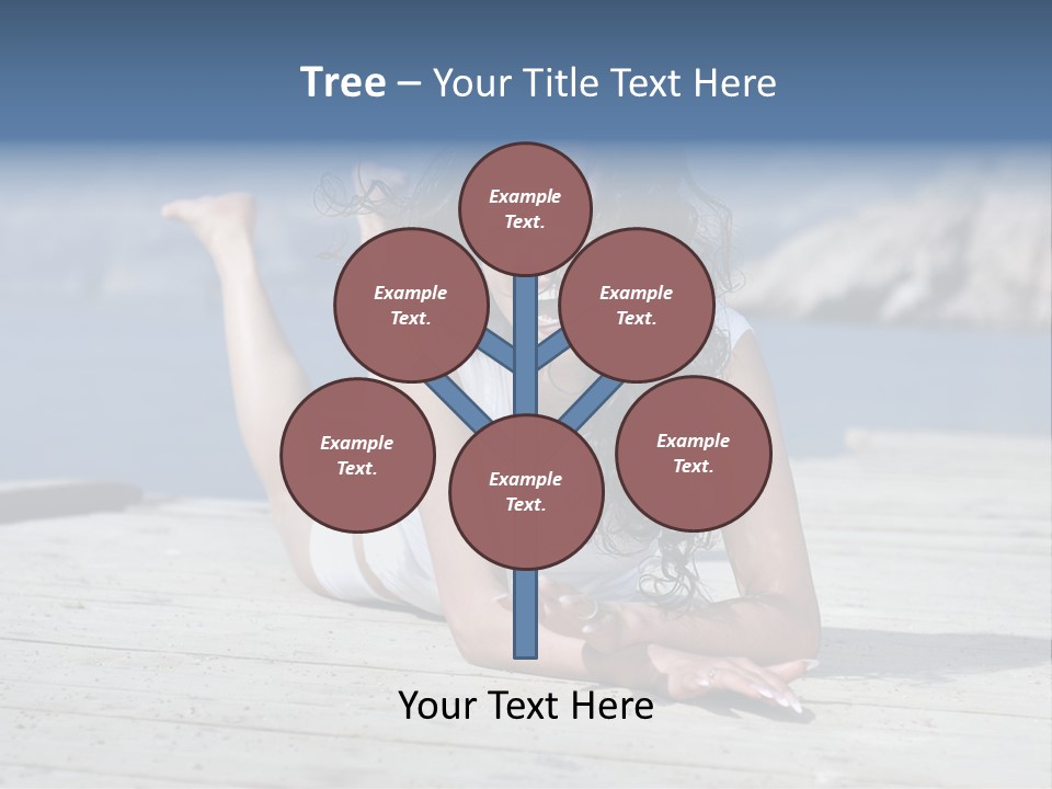 A Woman Laying On A Dock With Her Arms Outstretched PowerPoint Template