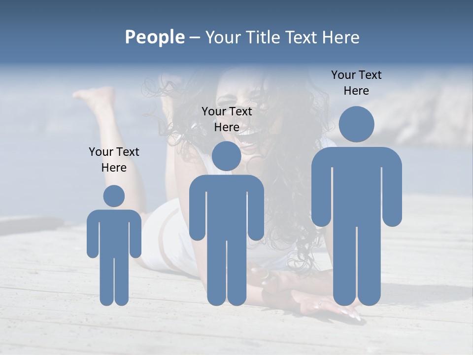 A Woman Laying On A Dock With Her Arms Outstretched PowerPoint Template