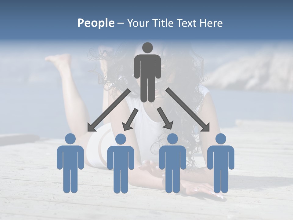 A Woman Laying On A Dock With Her Arms Outstretched PowerPoint Template